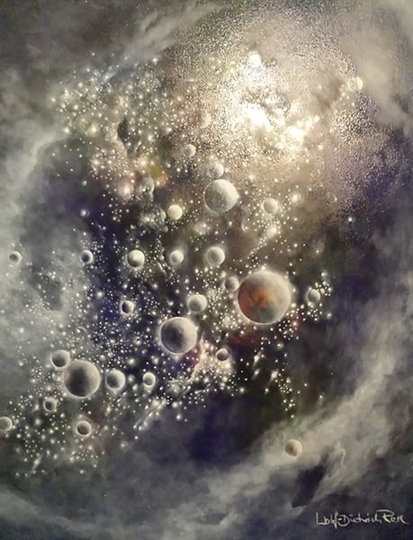 Bubbles Universum (2016) / Öl a. L. / 80x80cm